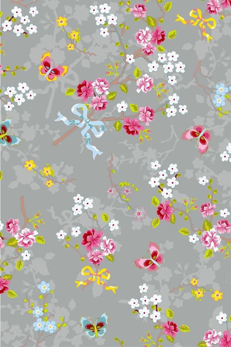 Pip Studio Chinese Rose Non-Woven Wallpaper Grey