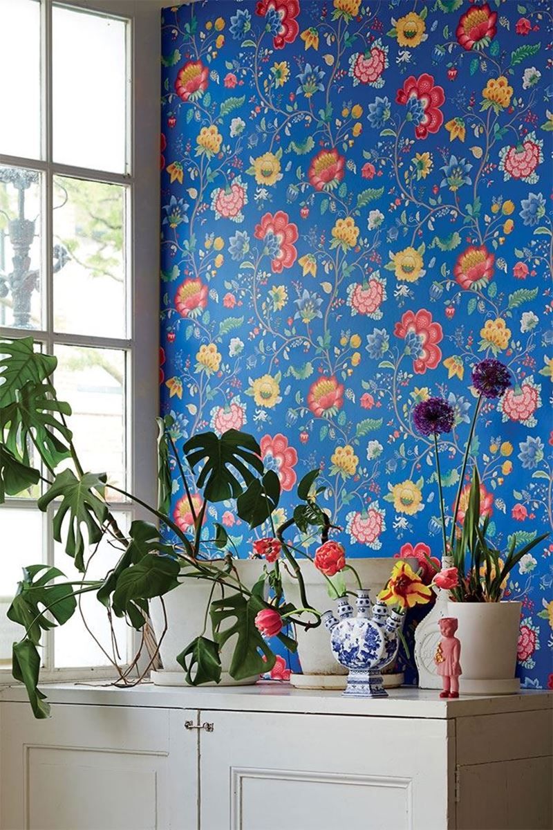 Pip Studio Floral Fantasy Vliesbehang Donker Blauw