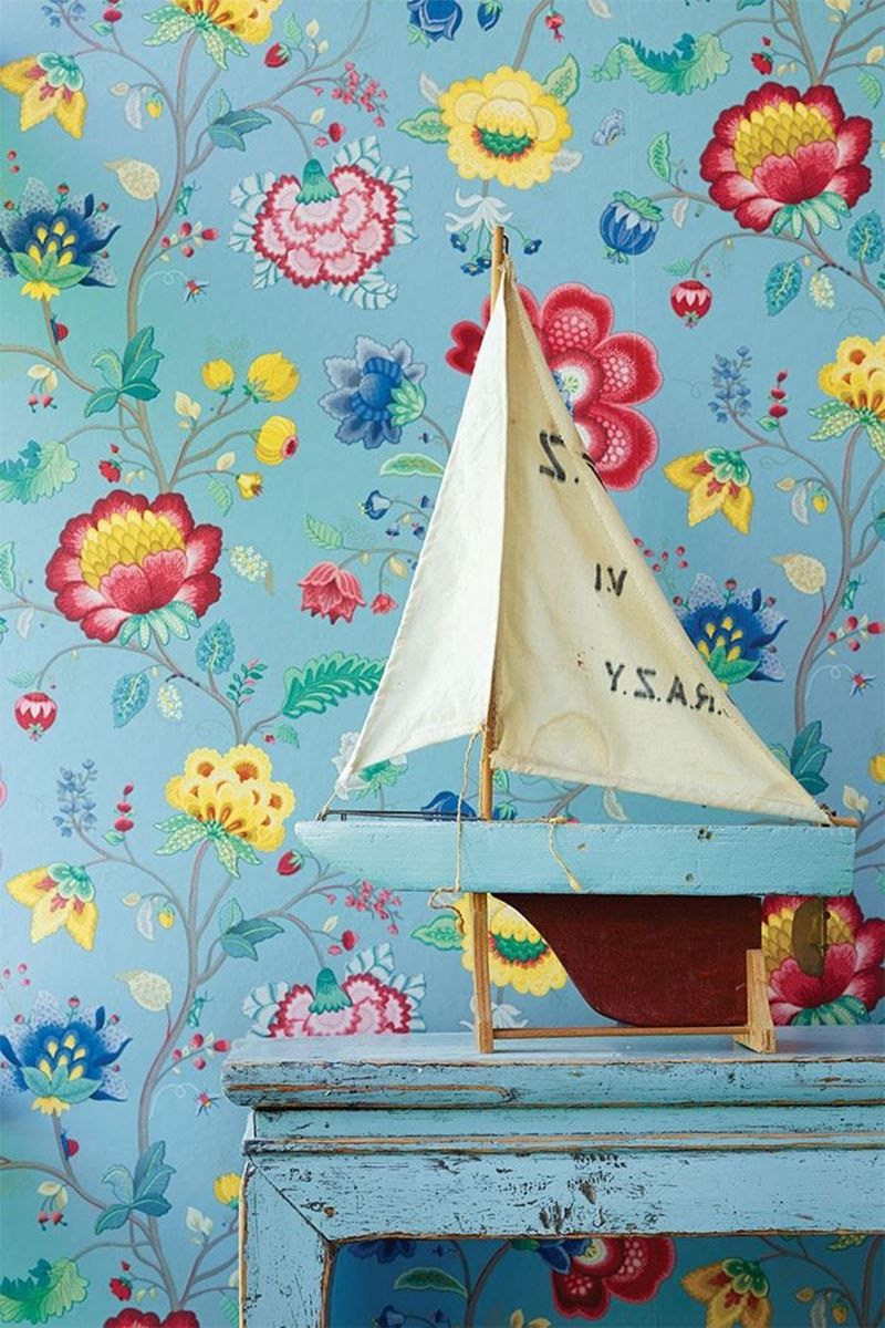 Pip Studio Floral Fantasy Vliestapete Hellblau