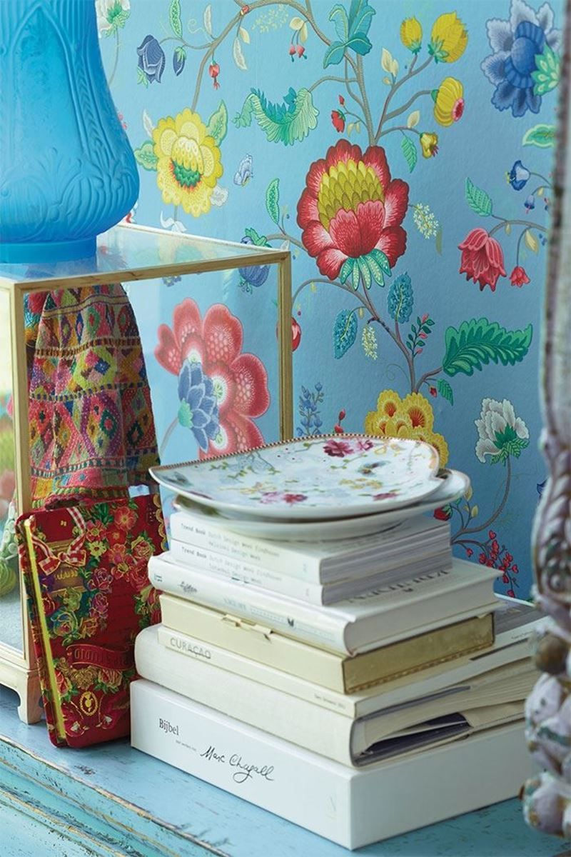 Pip Studio Floral Fantasy Vliestapete Hellblau
