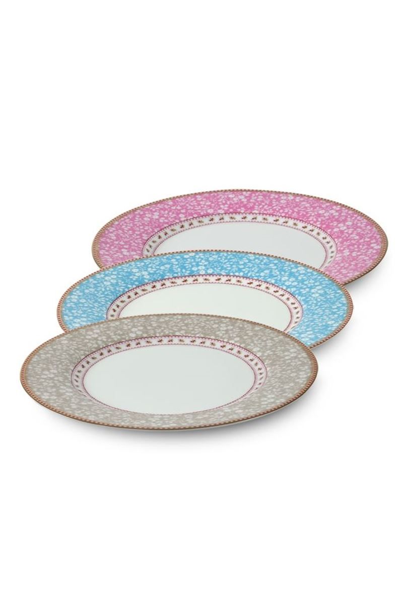 Floral dinner plate pink 26,5 cm