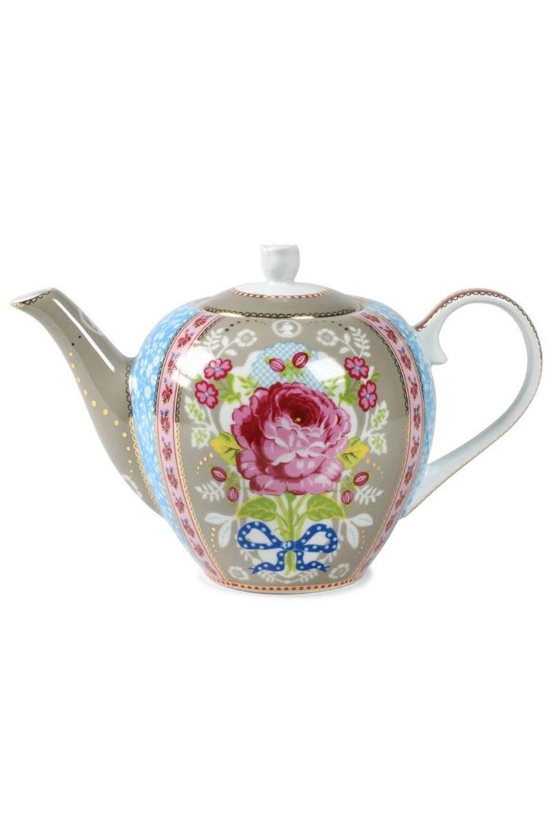 Floral Teapot Khaki
