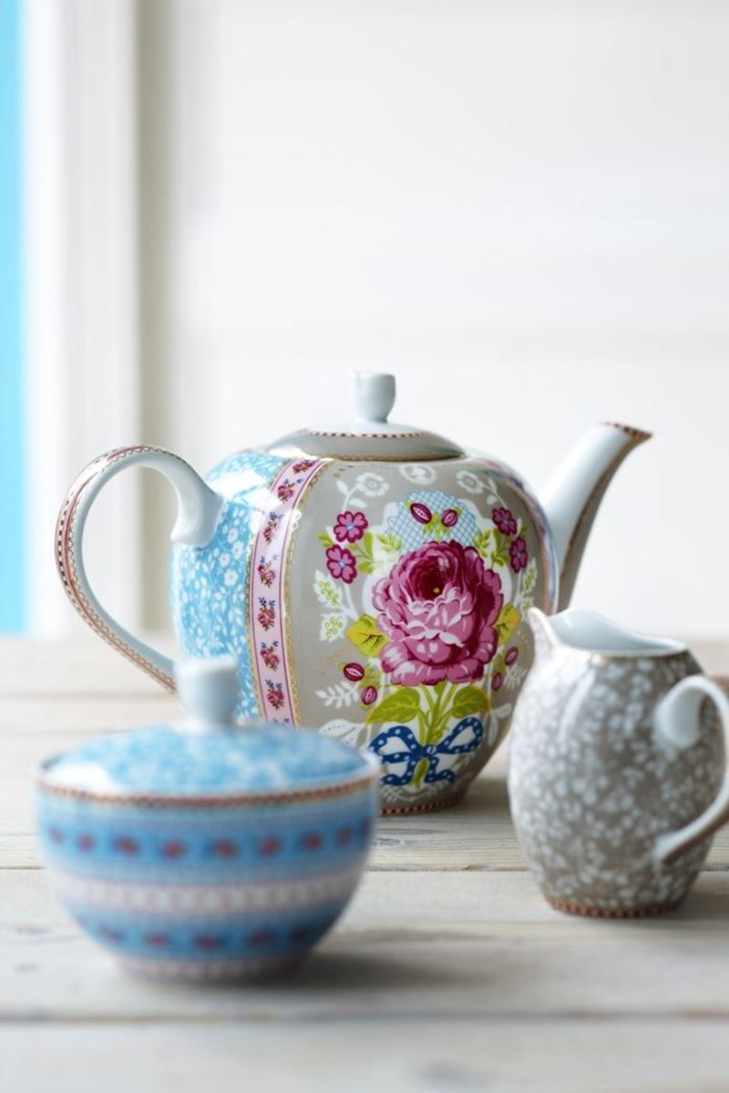 Floral Teapot Khaki