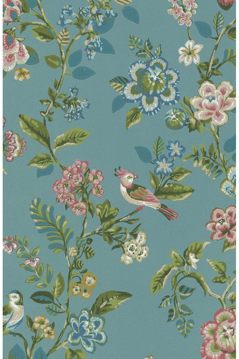 Pip Studio Botanical Print Vliestapete Meeresblau