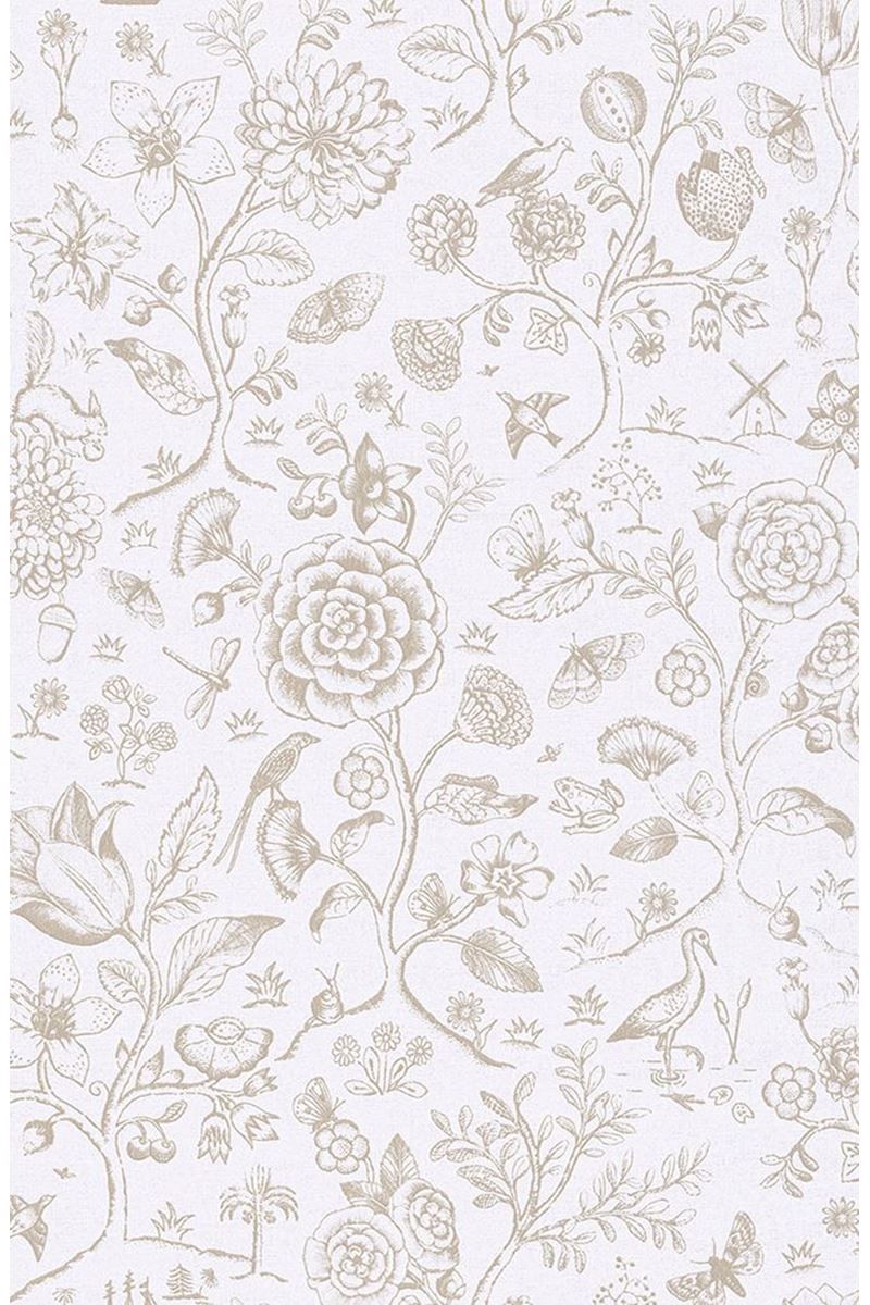 Pip Studio Spring to Life Two Tone Non-Woven Wallpaper Ecru