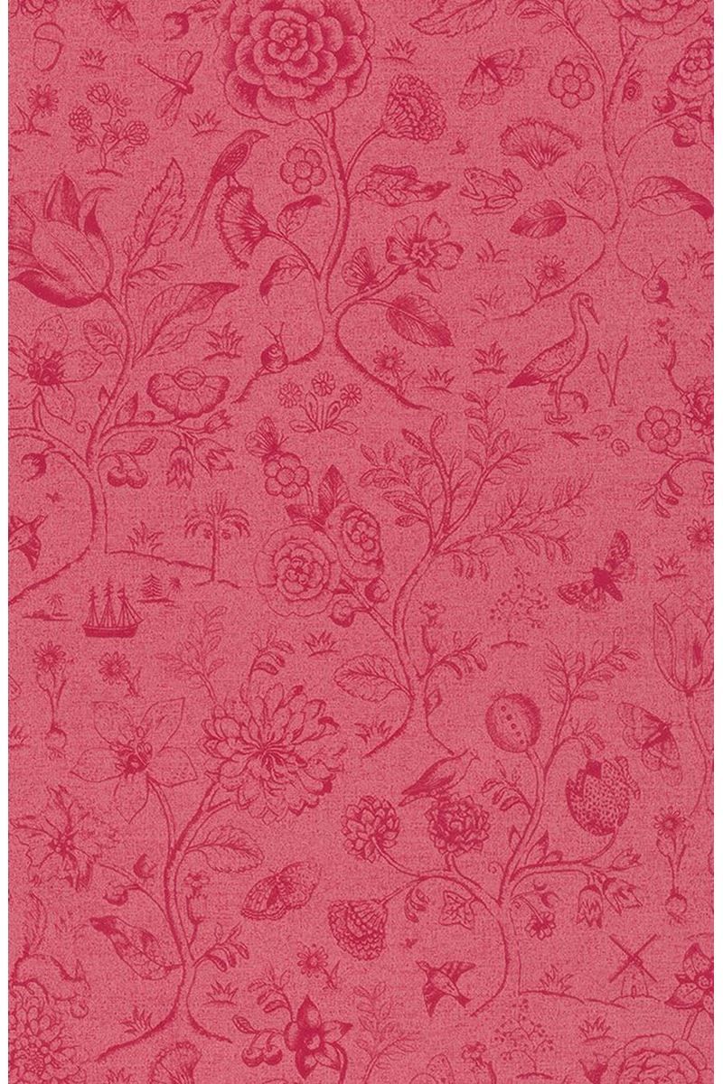 Pip Studio Spring to Life Two Tone Non-Woven Wallpaper Red/Pink