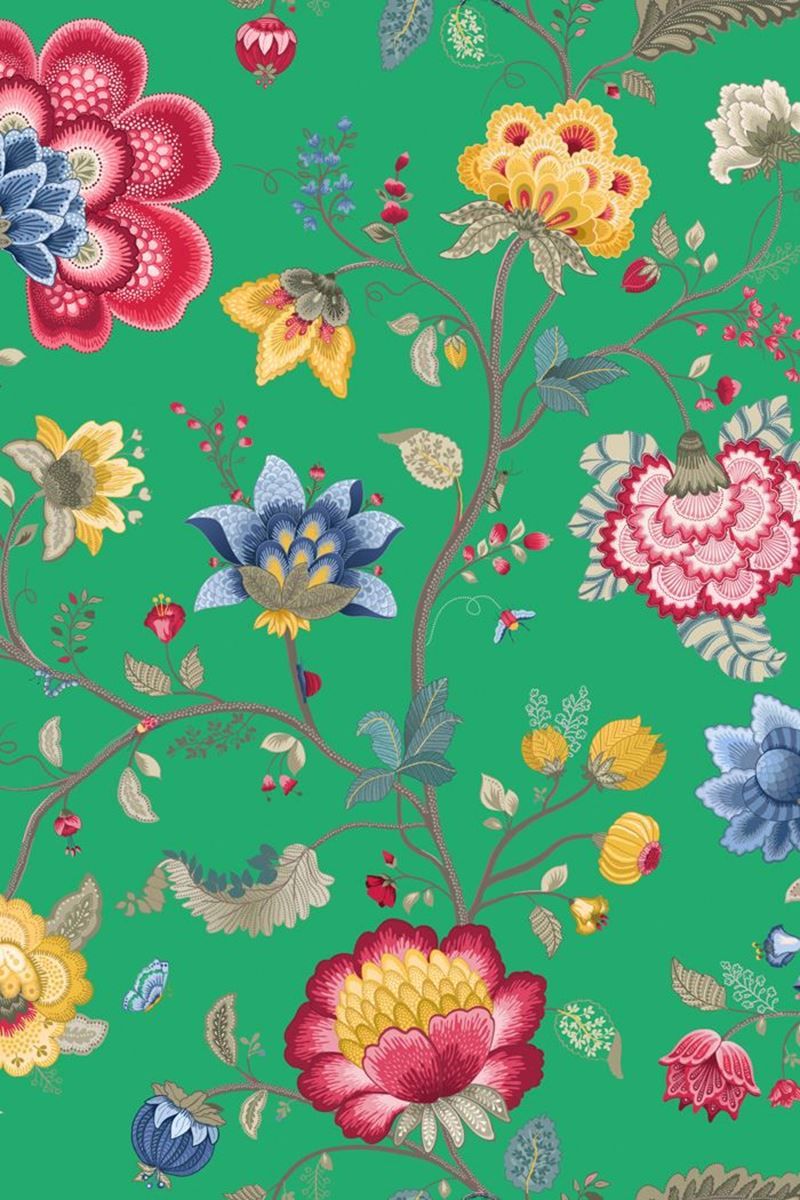 Pip Studio Floral Fantasy Non-Woven Wallpaper Green