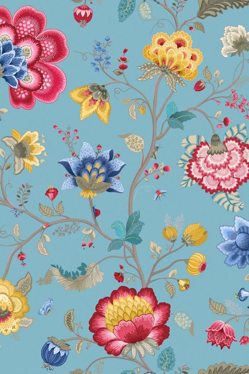 Pip Studio Floral Fantasy Vliestapete Hellblau