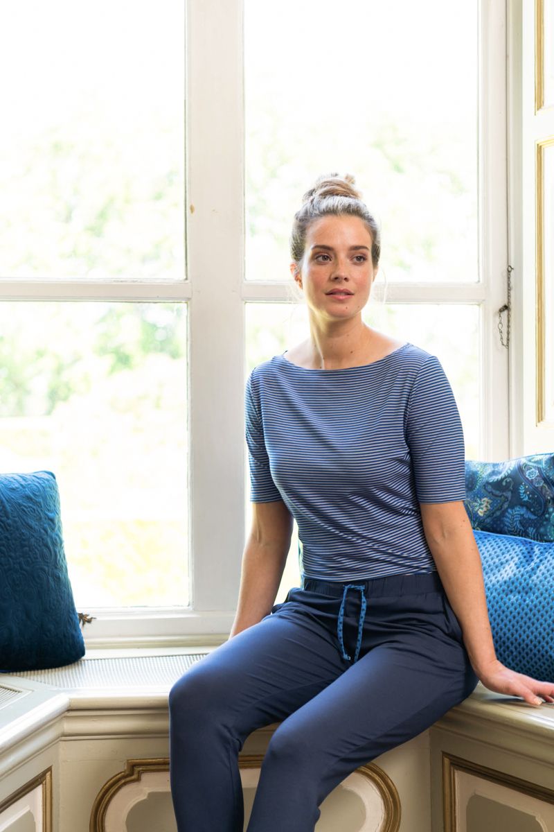 Top mit Kurze Ärmeln Little Sumo Stripe Blau