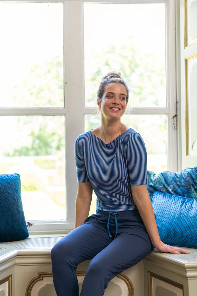 Top mit Kurze Ärmeln Little Sumo Stripe Blau