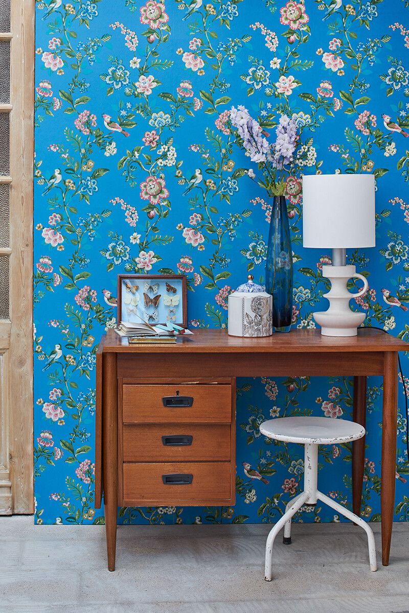 Pip Studio Botanical Print Vliestapete Hellblau