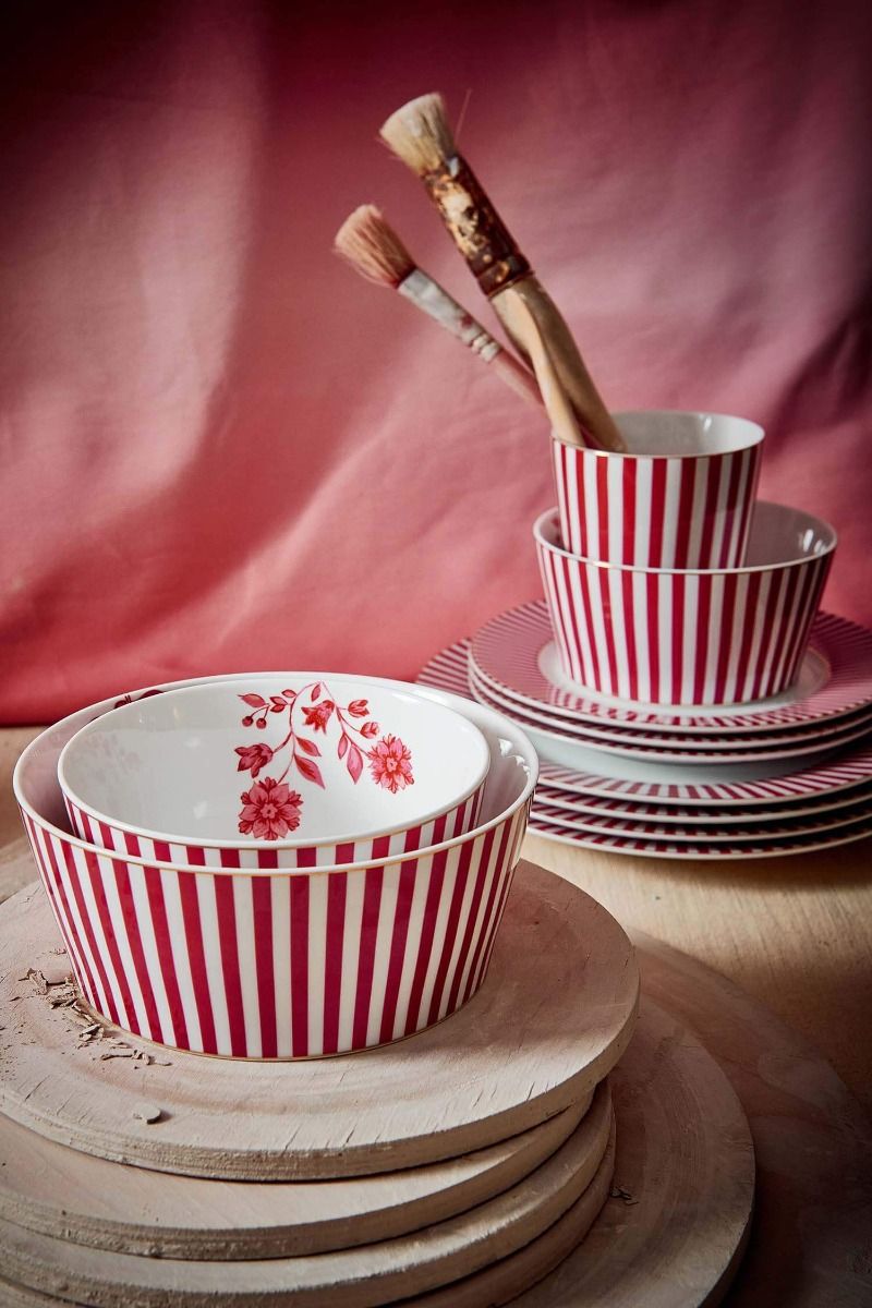 Royal Stripes Bowl Dark Pink 15cm