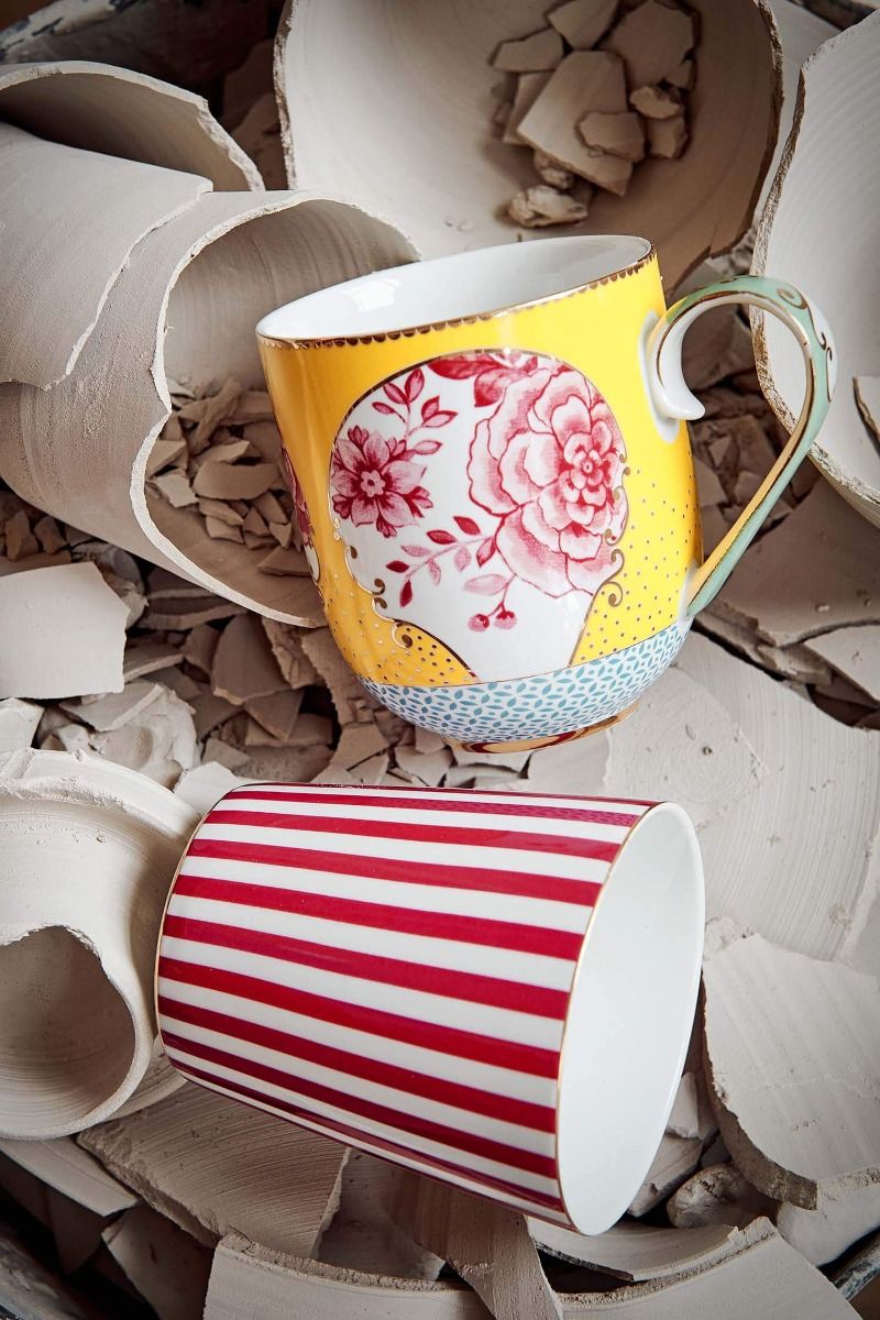 Royal Stripes Tasse Dunkelrosa