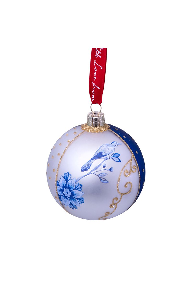 Ornament Glass Baubel Blue 8 cm