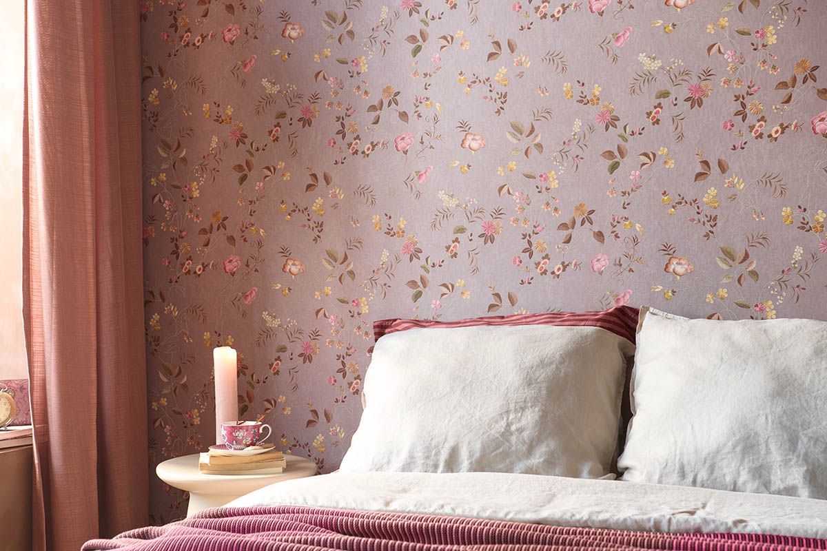 Pip Studio Tokyo Blossom Non-Woven Wallpaper Pink Mauve