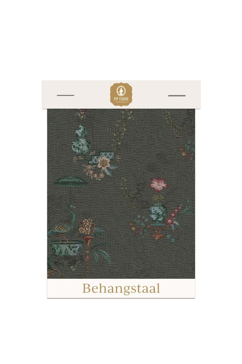 Behangstaal Chinese Porcelain Donker Groen