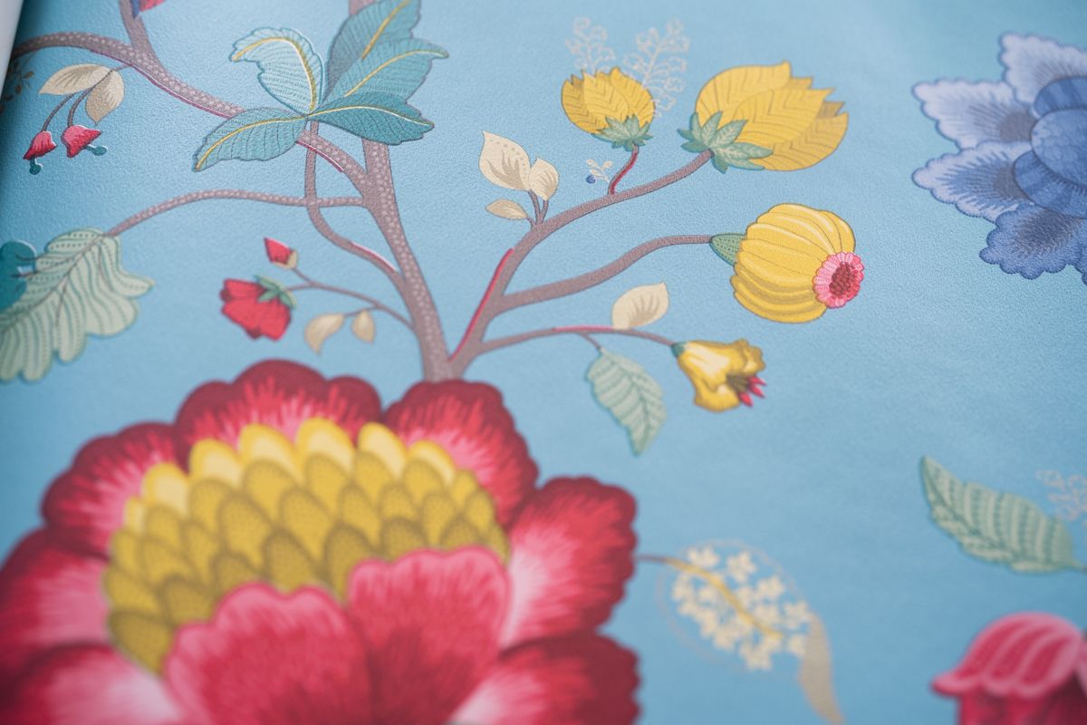 Pip Studio Floral Fantasy Vliestapete Hellblau