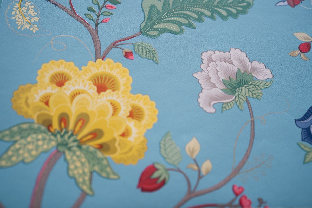 Pip Studio Floral Fantasy Vliestapete Hellblau