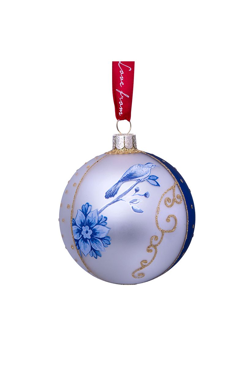 Ornament Glass Baubel Blue 8 cm