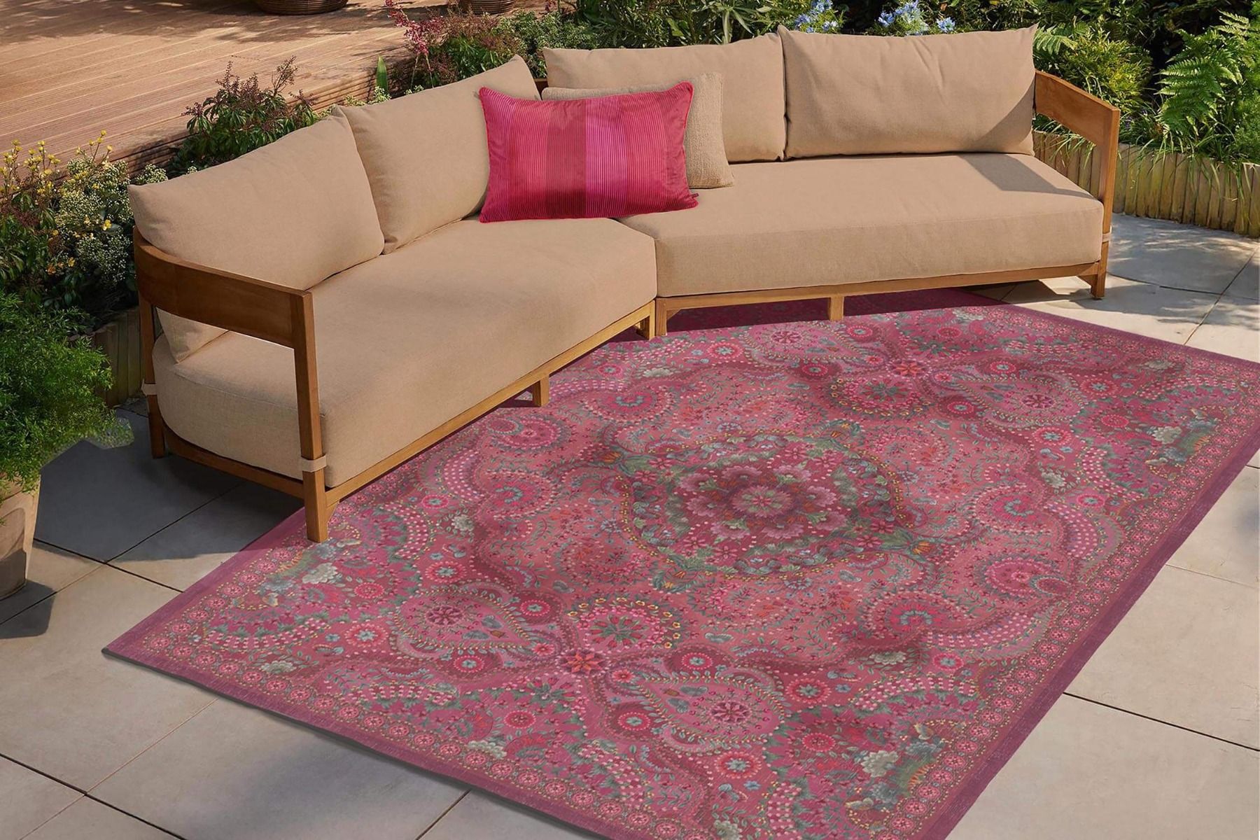 Outdoor Carpet Moon Delight by Pip Dark Pink