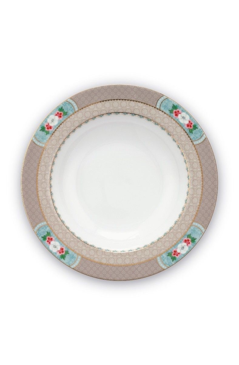 Assiette Creuse Blushing Birds en Coloris Kaki 21.5cm