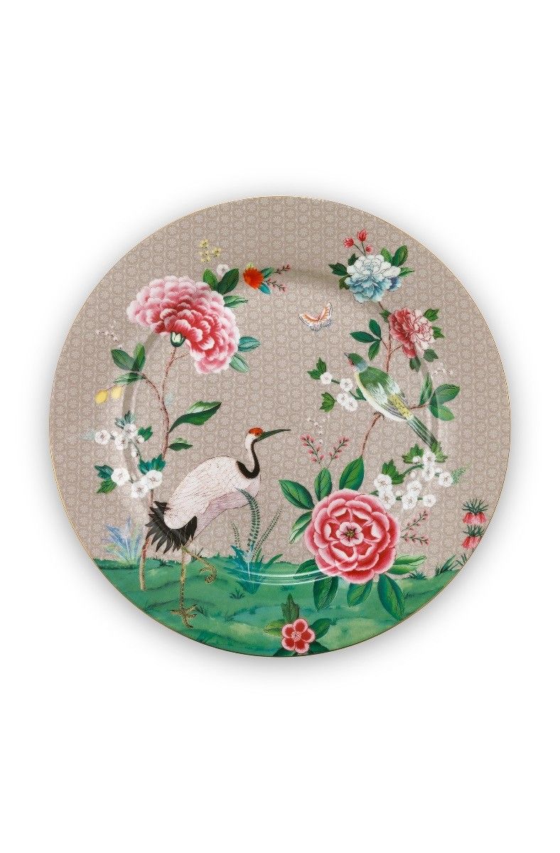 Blushing Birds Underplate Khaki 32 cm