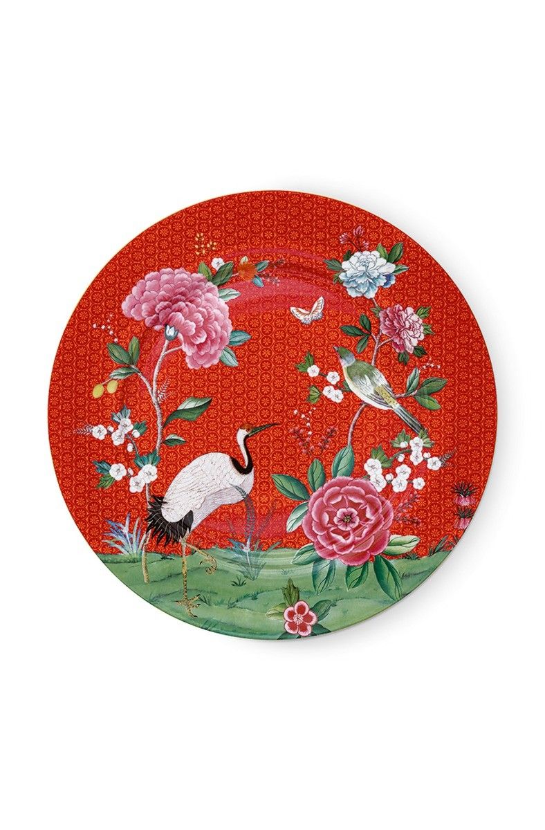 Blushing Birds Platzteller Rot 32 cm