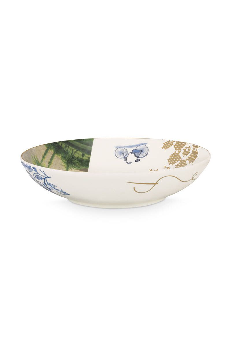 Assiette Creuse Heritage Palm en Coloris Blanc 18 cm