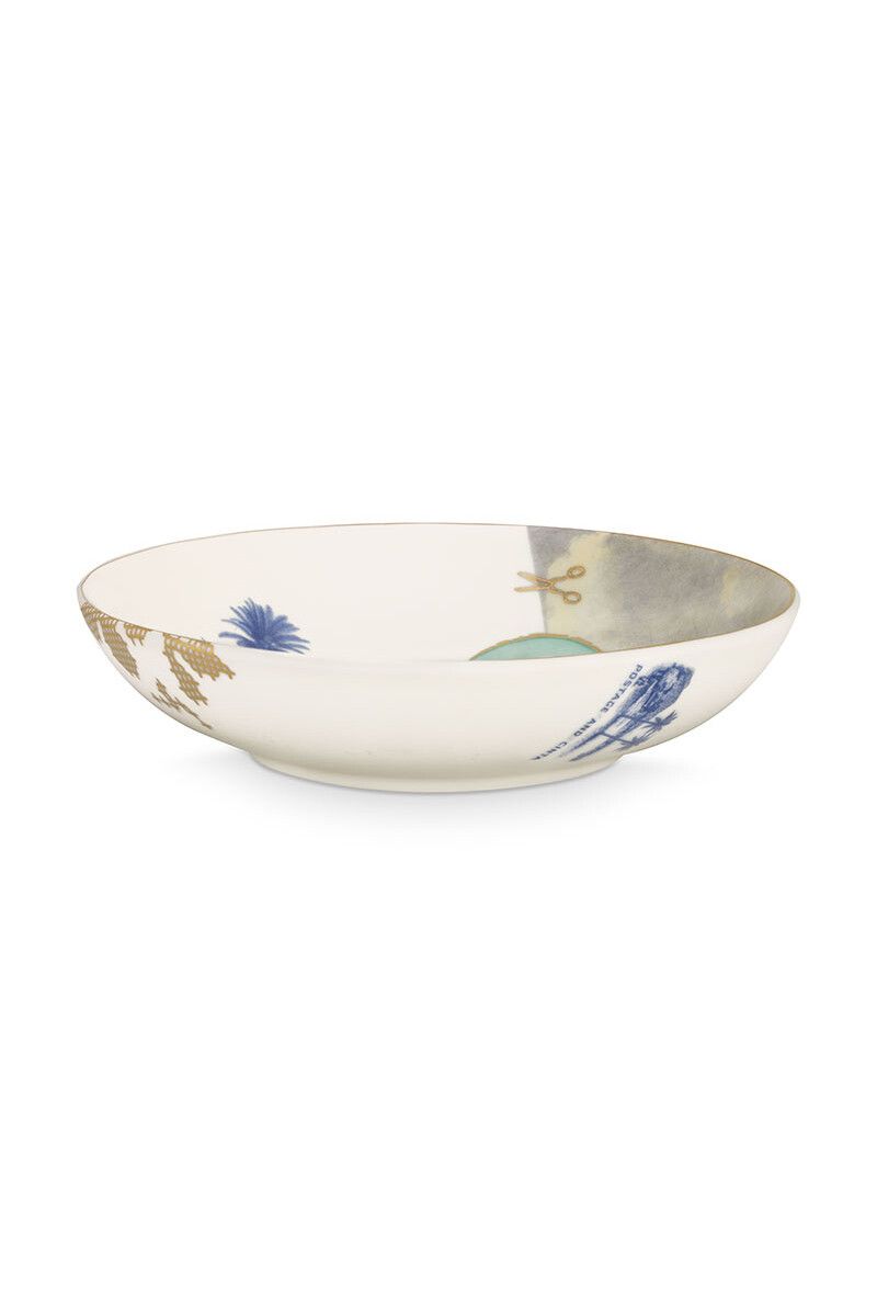 Assiette Creuse Heritage Palm en Coloris Blanc 18 cm