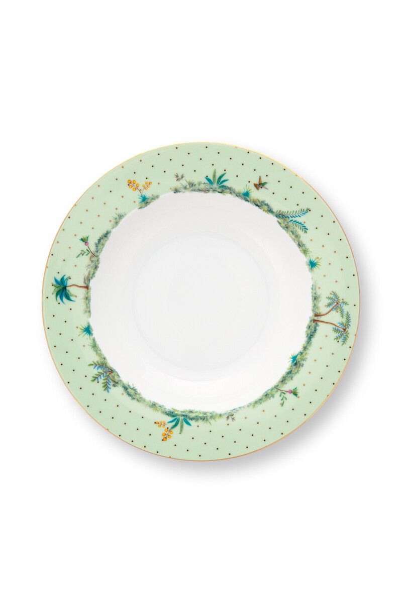 Assiette Creuse Jolie en Coloris Vert 21,5 cm