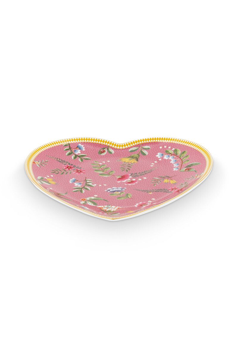 La Majorelle Set/2 Heart Shape Plates Pink