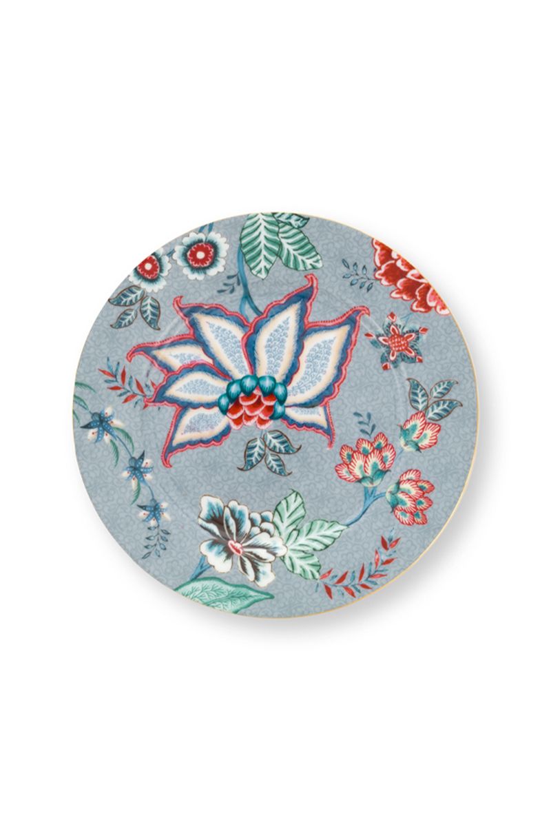 Flower Festival Set/4 Pastry Plates Light Blue 17cm