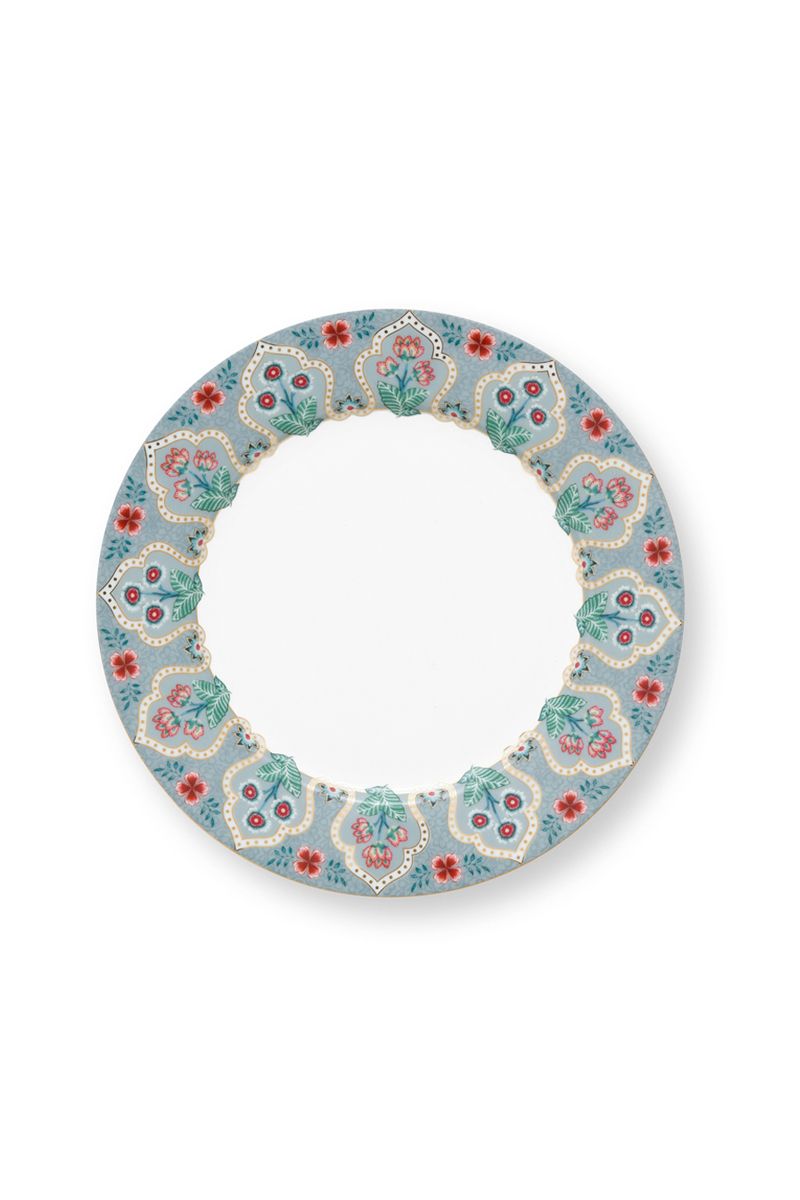 Flower Festival Set/4 Breakfast Plates Light Blue 21cm