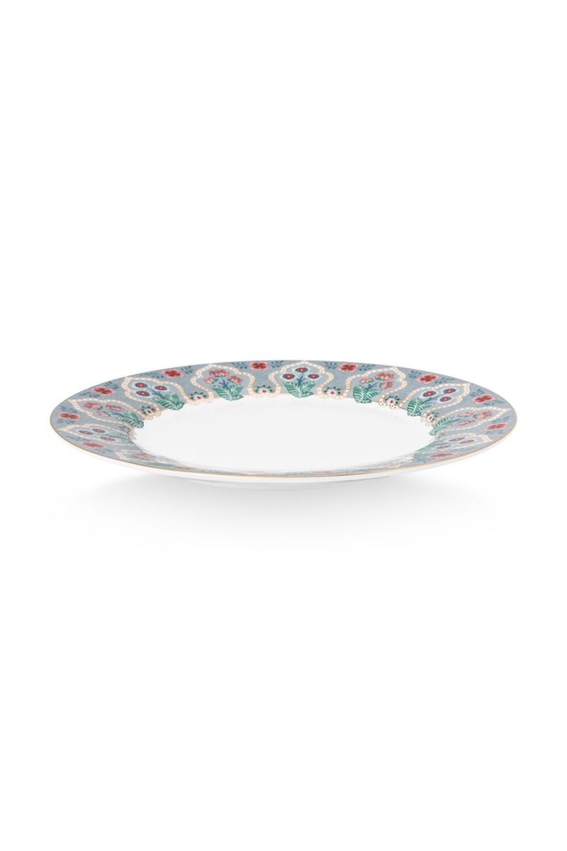 Flower Festival Breakfast Plate Light Blue 21 cm