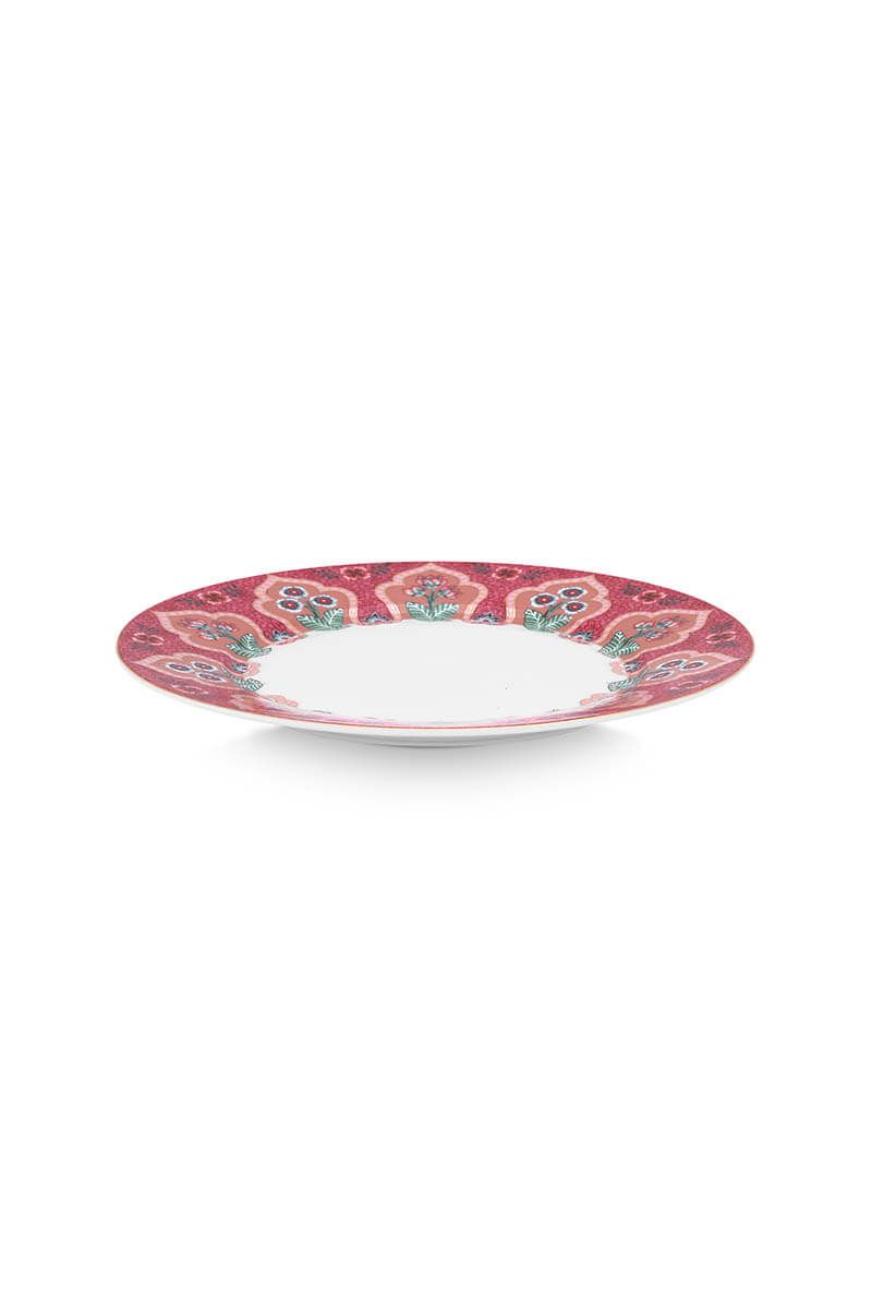 Flower Festival Breakfast Plate Dark Pink 21cm