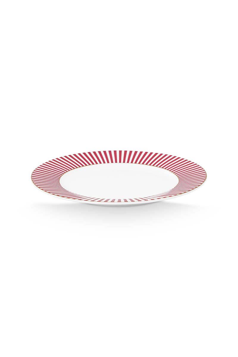 Royal Stripes Pastry Plate Dark Pink 17cm