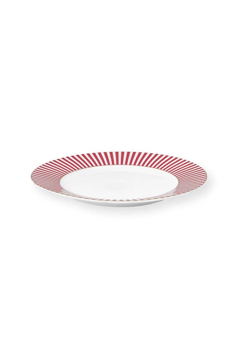 Royal Stripes Breakfast Plate Dark Pink 21cm