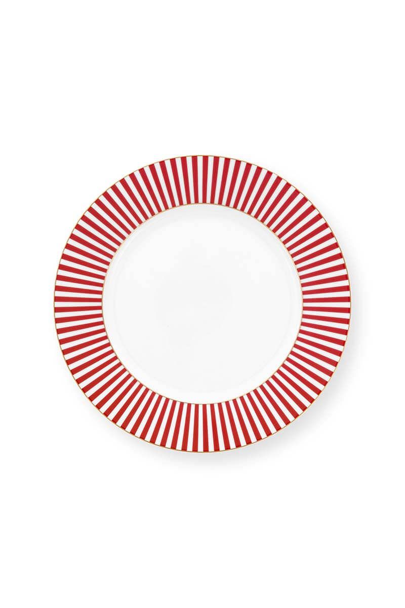 Royal Stripes Breakfast Plate Dark Pink 21cm