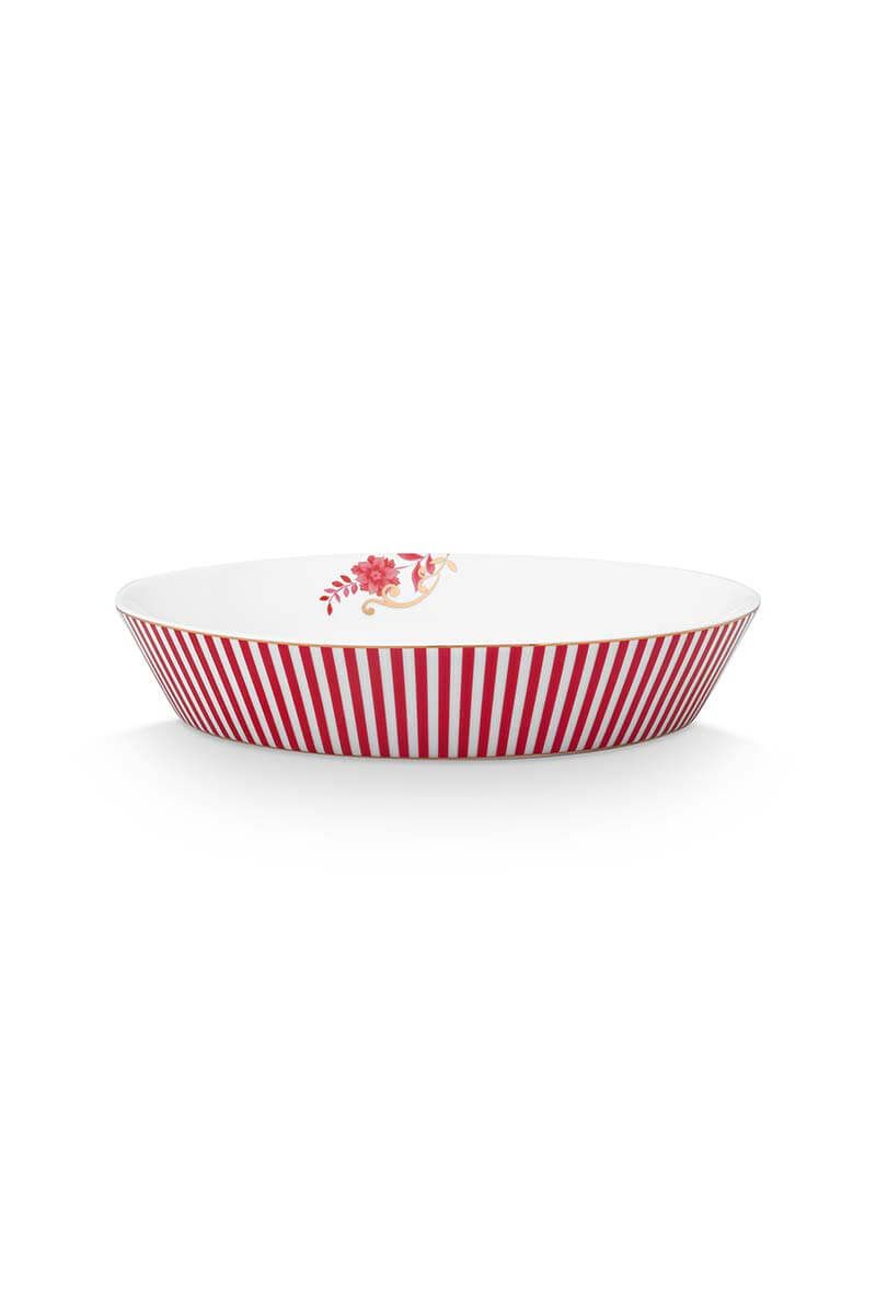 Royal Stripes Deep Plate Dark Pink 21.5cm