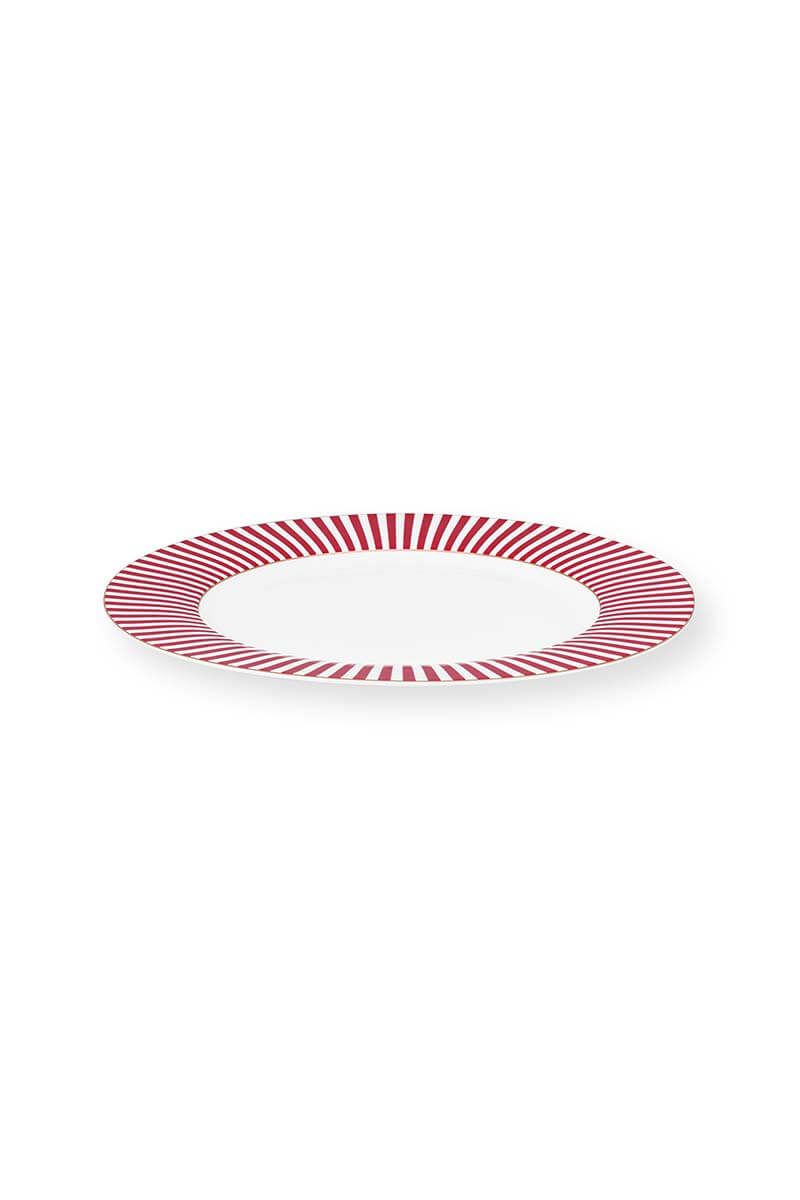 Royal Stripes Dinner Plate Dark Pink 26.5cm