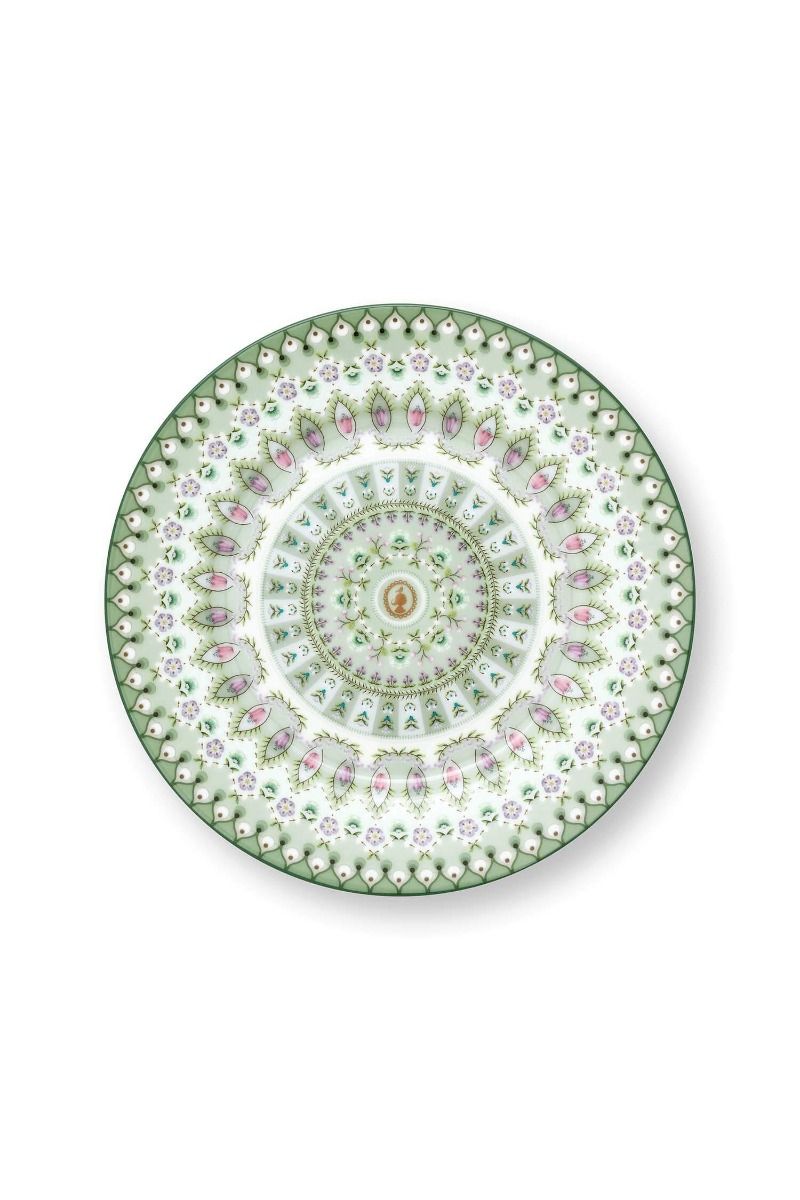 Pastry Plate Lily&Lotus Moon Delight Light Green 17cm