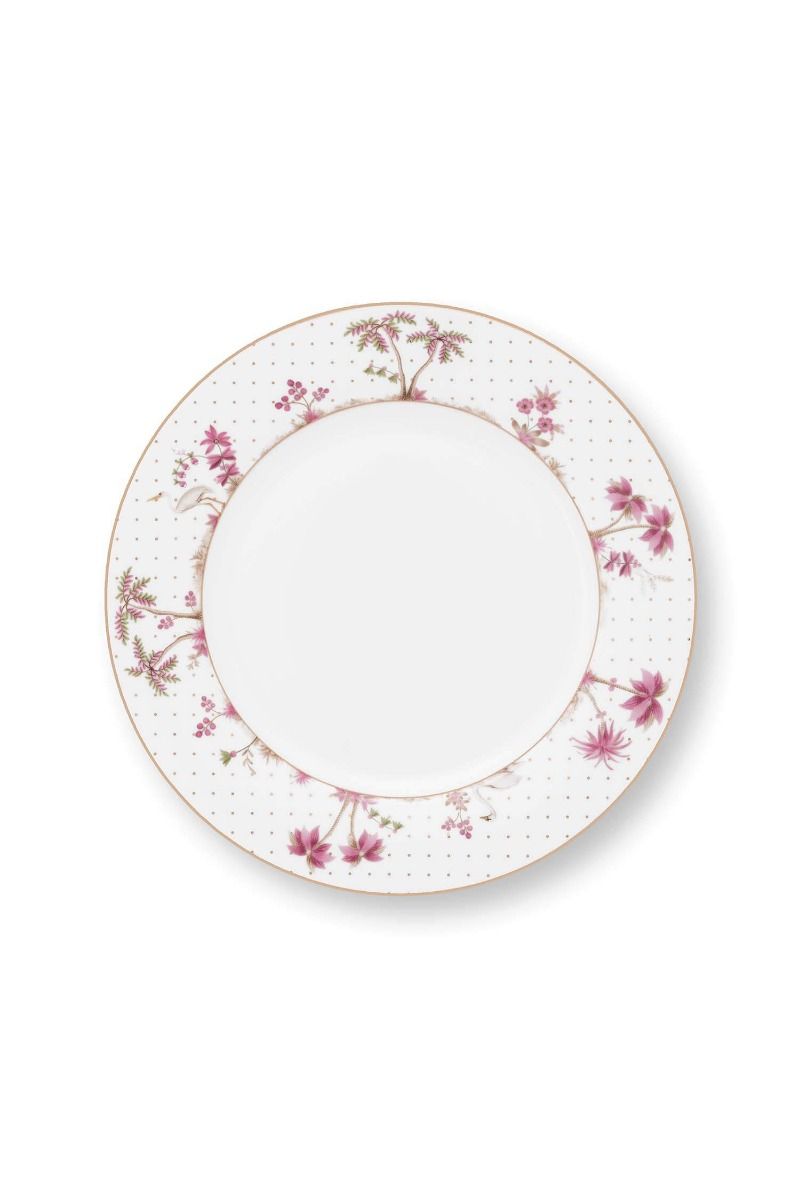 Assiette Plate Jolie Points Or Rose 26.5cm