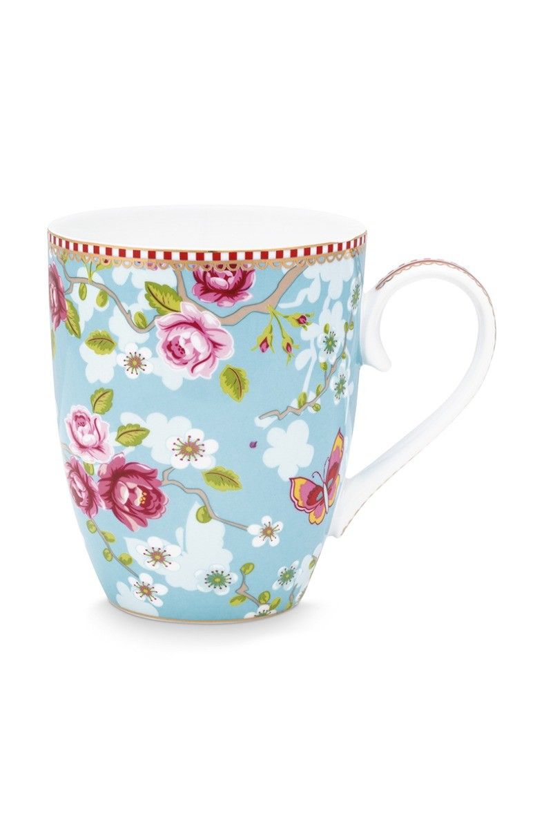 Early Bird Mug large Chinese Rose Blue