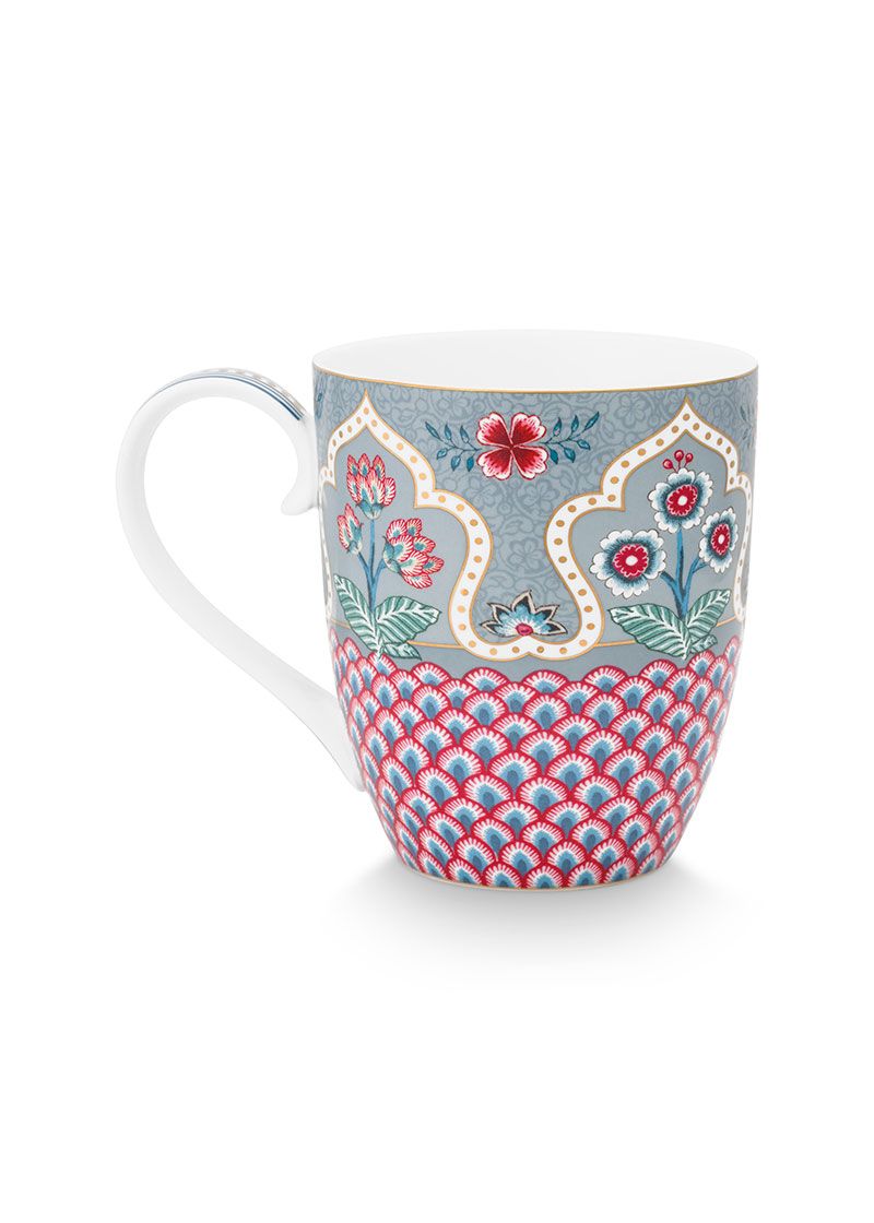 Flower Festival Mug XL Deco Light Blue