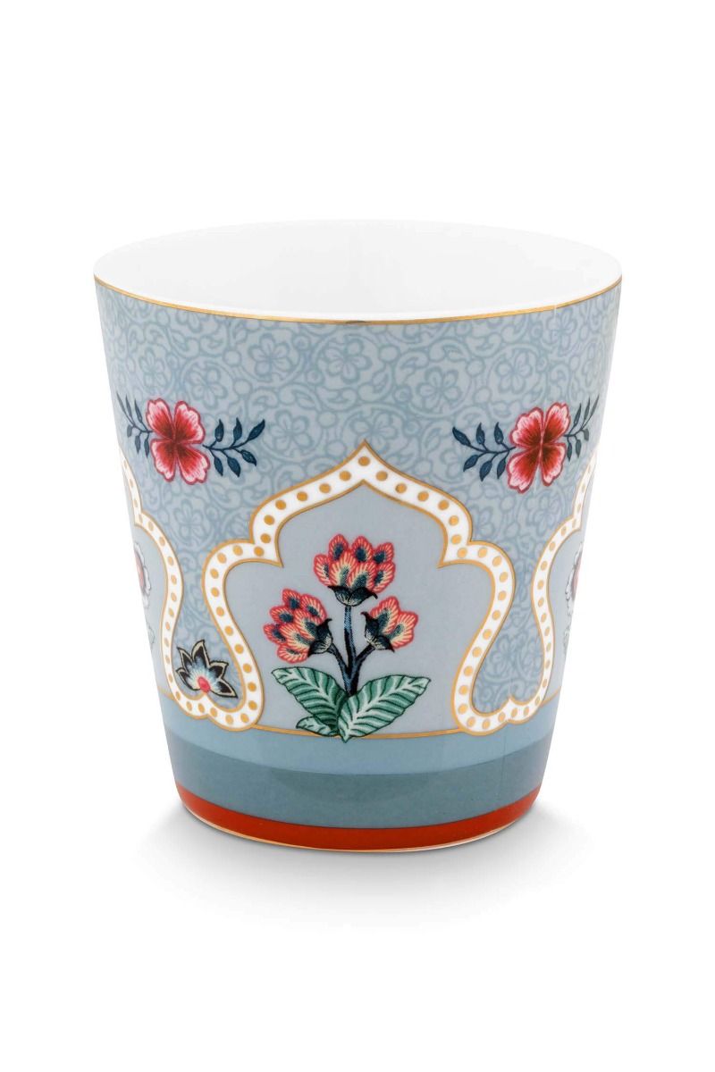 Oriental Flower Festival Set/4 Mugs Blue