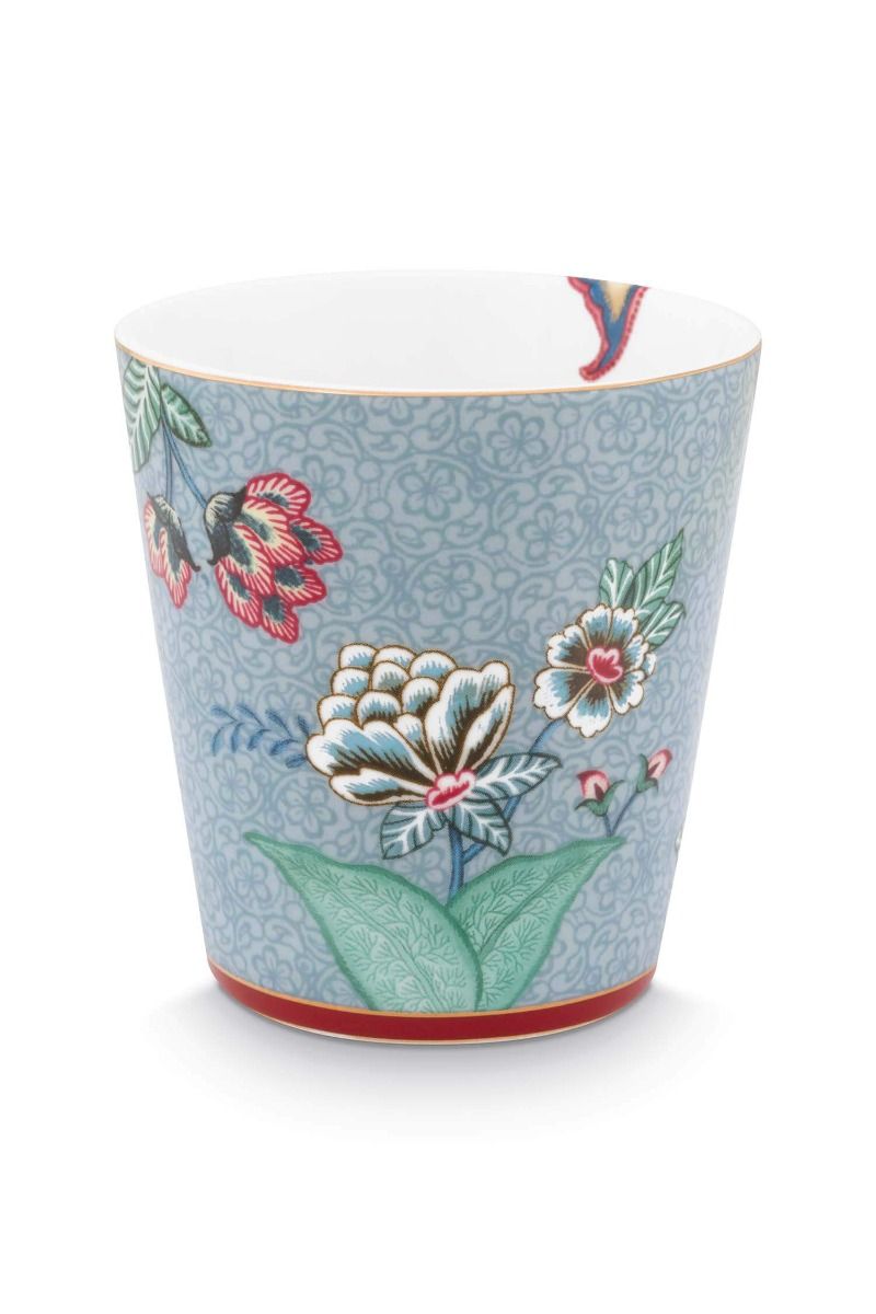 Oriental Flower Festival Set/4 Mugs Blue