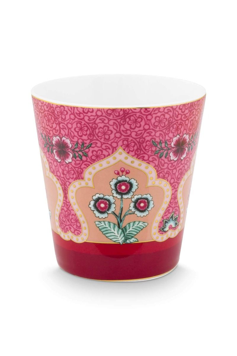 Oriental Flower Festival Set/4 Mugs Dark Pink