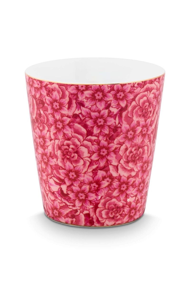 Royal Stripes Tasse Blumen & Teebeutelablage Dunkelrosa