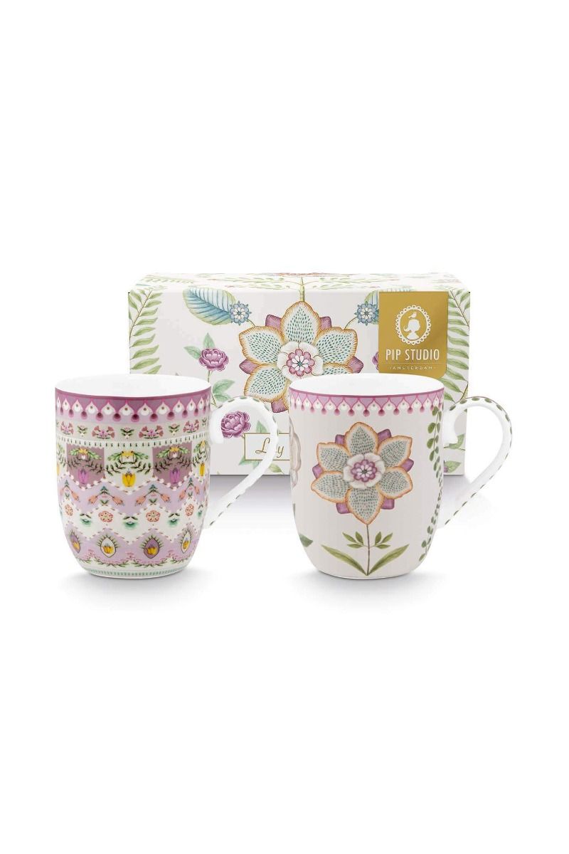 Lily & Lotus Set/2 Mugs Small Lilac 145ml