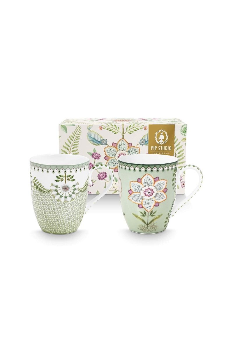 Set/2 Tasses de Grande Taille Lily&Lotus Vert Clair